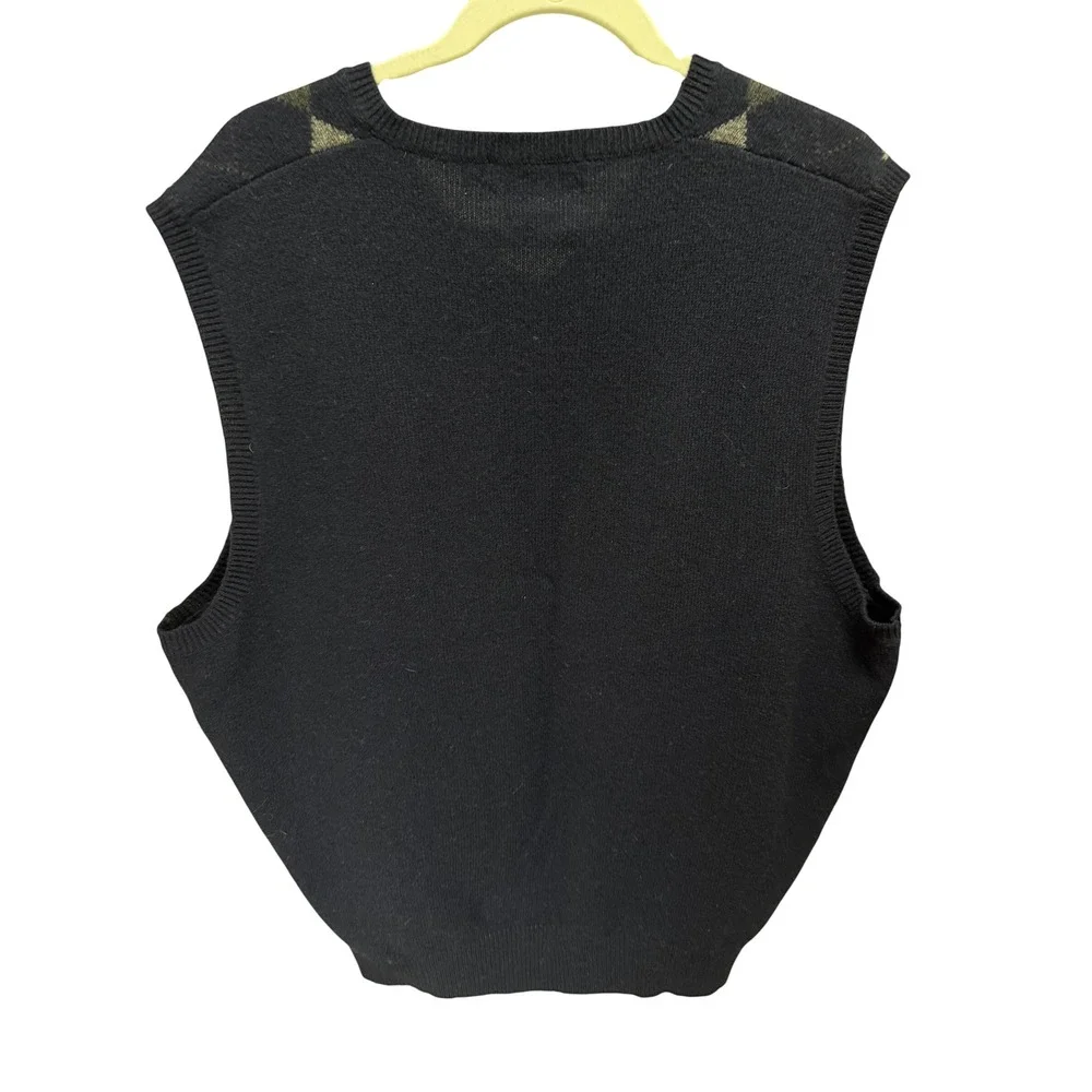 Polo Golf Ralph Lauren Sweater Vest‎ Mens XL Navy Argyle Merino Lambswool V-Neck
